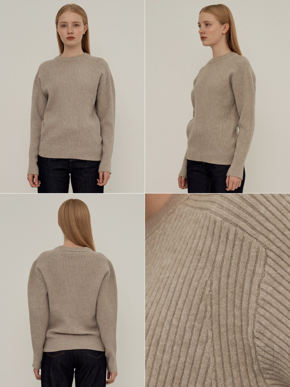 ベージュ系のニット/セーターを着用したレディースの冬コーディネートの5枚目の写真