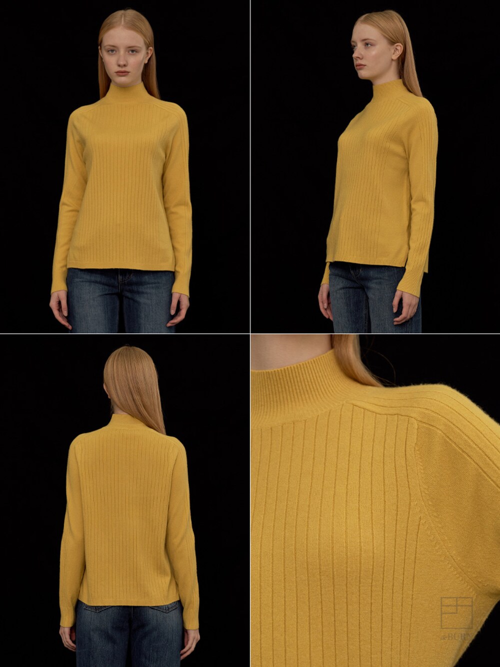 イエロー系のニット/セーターを着用したレディースの冬コーディネートの5枚目の写真