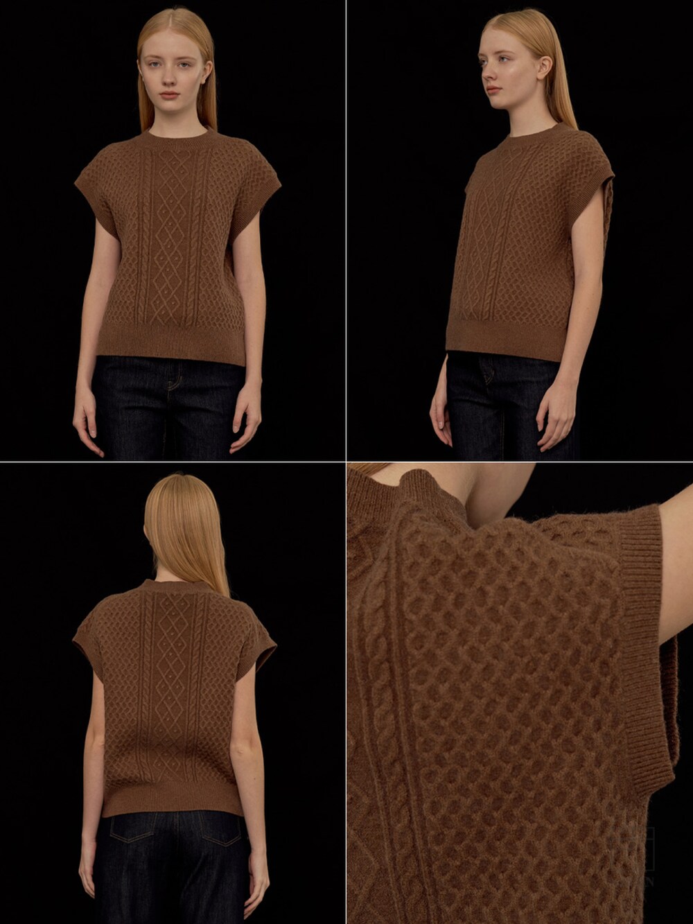 ブラウン系のニット/セーターを着用したレディースの冬コーディネートの5枚目の写真