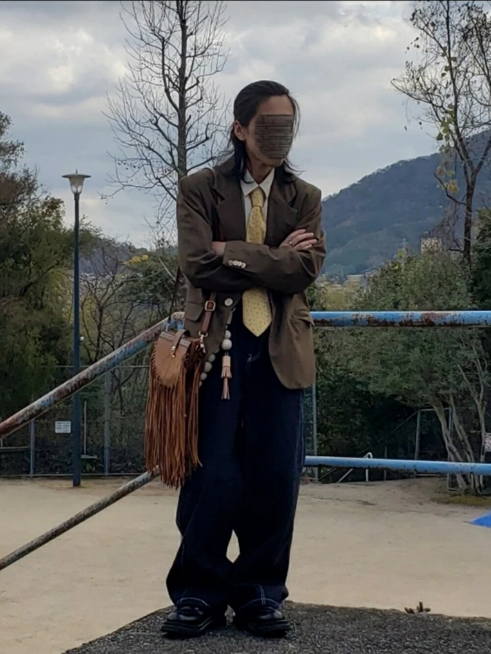jerkybobさんの「【INTERPLAY x TAKERU】クラシカル シングル ストライプ ジャケット（INTERPLAY）」を使ったコーディネートの3枚目の写真