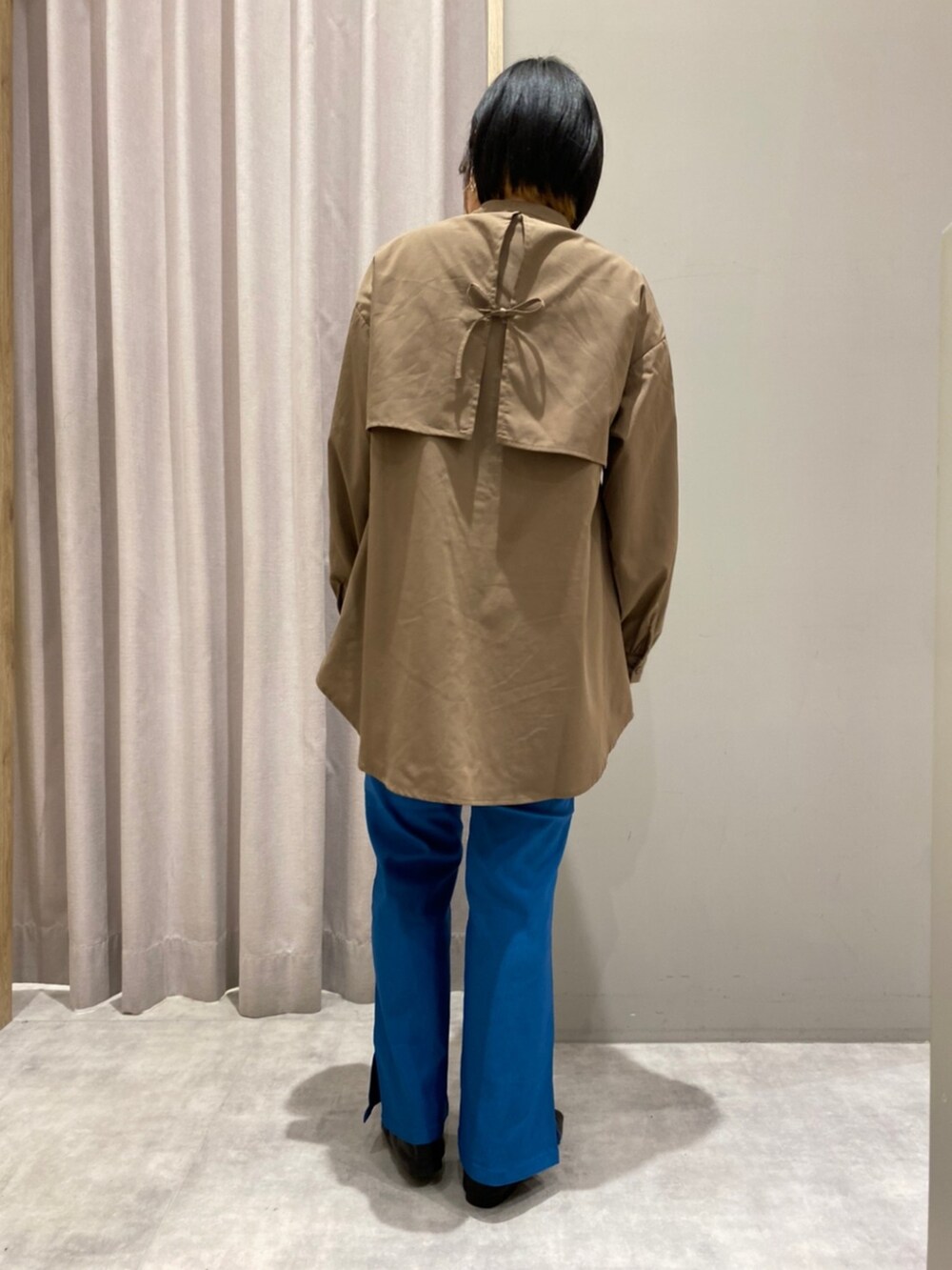 「シンプル、きれいめカジュアル、パンツコーデ、低身長、オトナ女子、パンツスタイル、MelanCleuge」｜「Melan Cleugeのアイテム（その他パンツ、ブルー系）」を使った、てらさん（レディース・153cm）の夏コーディネートの3枚目の写真