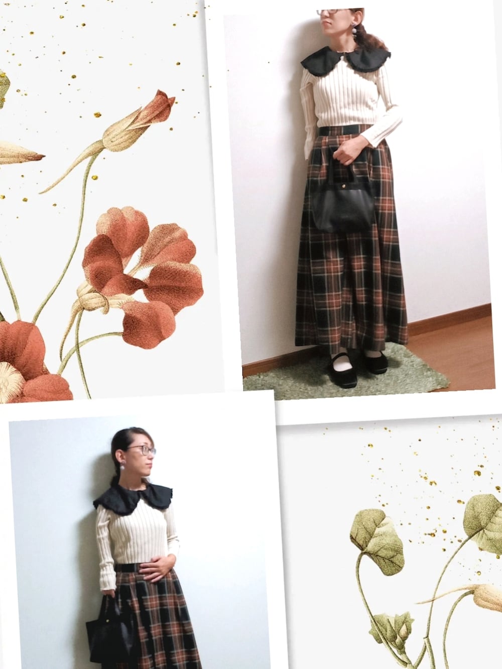 ベージュ系のニット/セーター、ブラック系のTシャツ/カットソー、ブラック系のトートバッグを着用したレディースの秋コーディネートの2枚目の写真