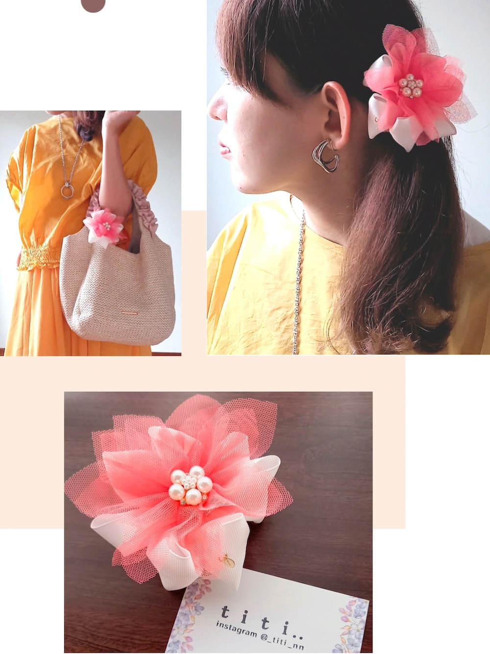 イエロー系のシャツ/ブラウス、イエロー系のパンツ、ベージュ系のかごバッグを着用したレディースの夏コーディネートの2枚目の写真