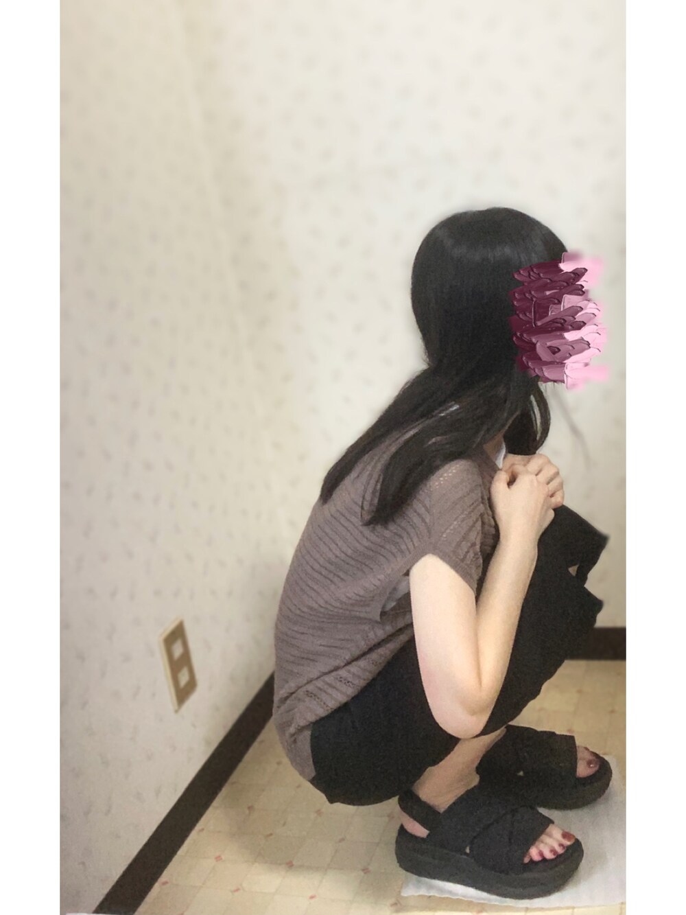 「今日のコーデ、大人かわいい、シンプル、プチプラ、全身しまむら、しまむら、Rafraf、ラフラフ、SEASON REASON、シーズンリーズン、LINOLUCE、透けニット、かごバッグ、スカートコーデ、いいね、save、フォローお願いします🤑」｜「しまむらのアイテム（かごバッグ、ブラウン系）」を使った、ゆゆ ᵕ̈さん（レディース・158cm）の夏コーディネートの3枚目の写真
