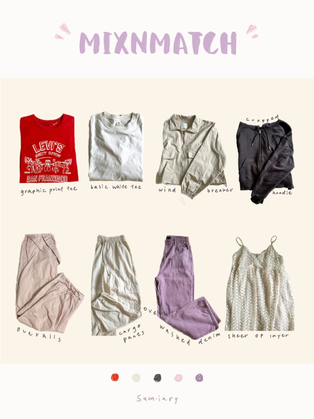 ブラック系のパーカー、パープル系のパンツ、ブラック系のスニーカーを着用したレディースの夏コーディネートの3枚目の写真