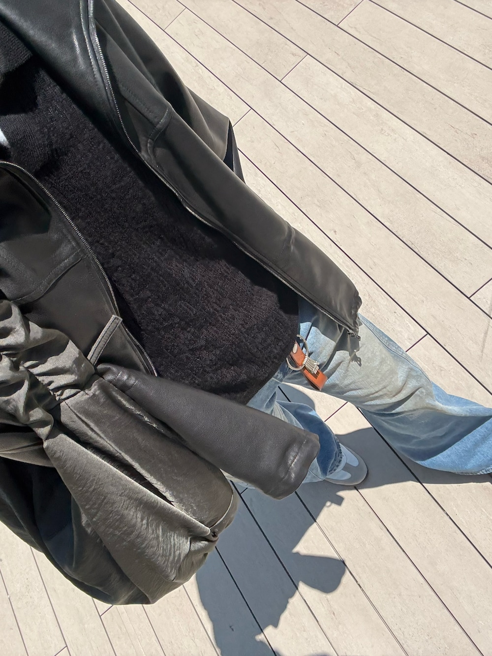ひらひらさんの「GOAT LEATHER TECH BLOUSON（LIDNM）」を使ったコーディネートの2枚目の写真