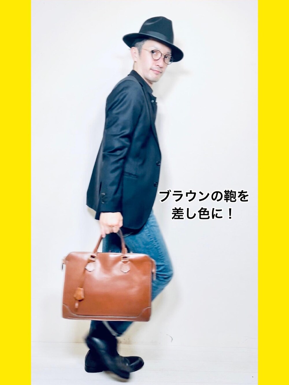 ブラック系のシャツ/ブラウス、ブラック系のドレスシューズを着用したメンズの秋コーディネートの3枚目の写真