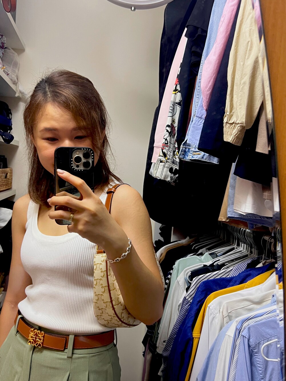「このスタイルがお気に入り、夏コーデ、春夏コーデ、大人女子、淡色女子」｜「UNIQLOのアイテム（その他パンツ、グリーン系）」を使った、stepthelook さん（レディース・163cm）の夏コーディネートの3枚目の写真