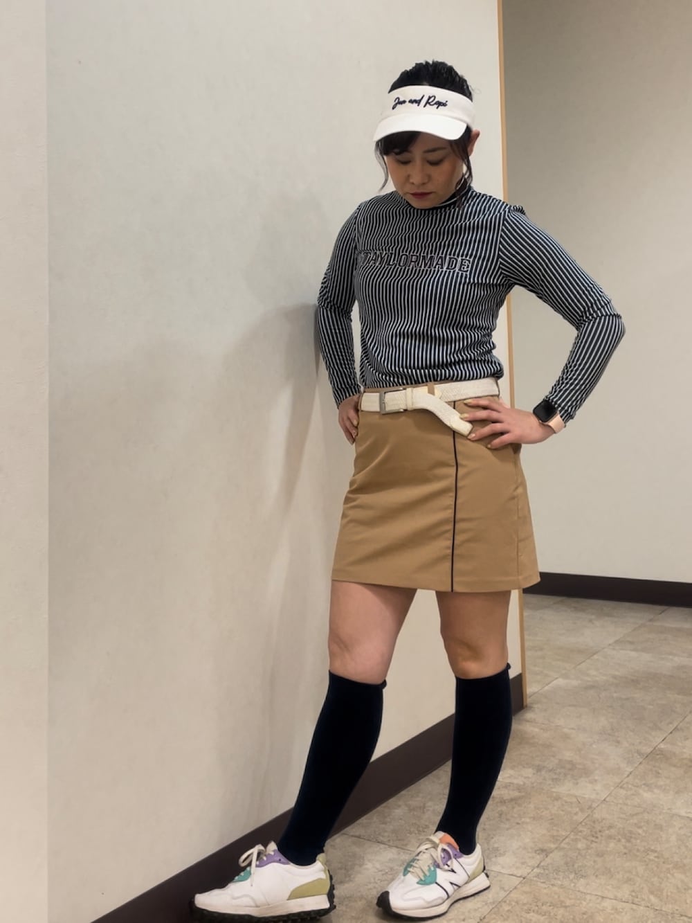 「ゴルフ、ゴルフウェア、ゴルフコーデ、ゴルフ女子、テーラーメイド、Jun and Rope」｜「TaylorMadeのアイテム（Tシャツ/カットソー、ブルー系）」を使った、qurocheさん（レディース・156cm）の夏コーディネートの2枚目の写真