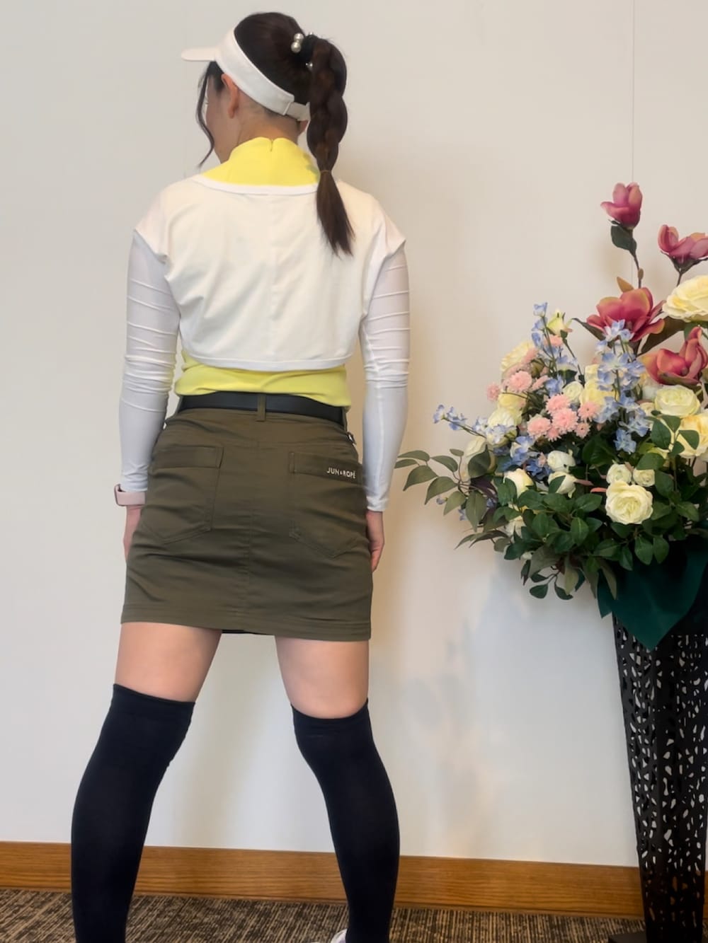 「ゴルフ、ゴルフウェア、ゴルフコーデ、ゴルフ女子」｜「JUN&ROPE'のアイテム（スカート、その他）」を使った、qurocheさん（レディース・156cm）の夏コーディネートの3枚目の写真