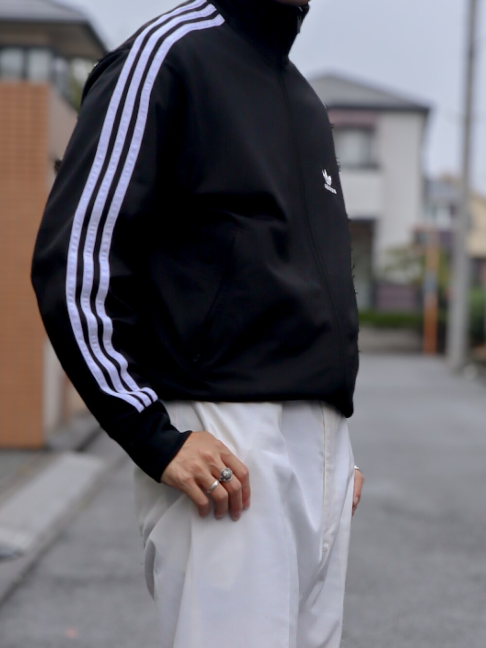 常田大希 90s old adidas トレフォイルロゴ セットアップ 黒 金 King