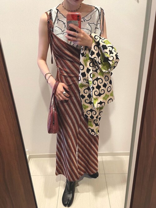 【美品】＜6(ROKU)＞MESH FRINGE TUNIC/チュニック 6（ロク）の「＜6(ROKU)＞MESH FRINGE TUNIC/チュニック