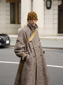 Herringbone tweed over long coat / ヘリンボーンツイードオーバー