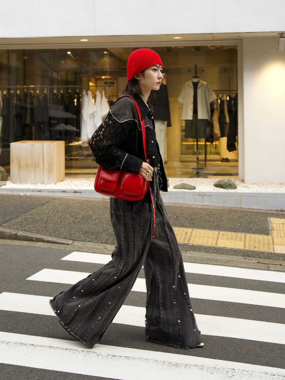 seyto サイズ1 / スタッズピンストライプワイドフレアデニムパンツ Studs pin stripe wide flare denim pants / スタッズピン