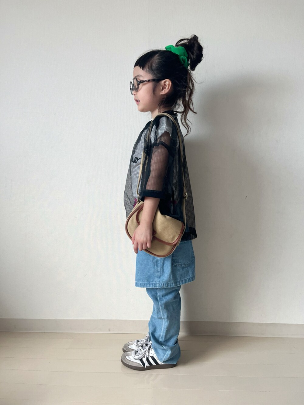 「CIAOPANIC TYPYの【KIDS】デニムスカパン(デニムパンツ、ブルー系)」を使った、* 𝚝𝚘𝚛𝚒𝚌𝚘𝚝*さん(キッズ・100cm)の夏コーディネートの2枚目の写真