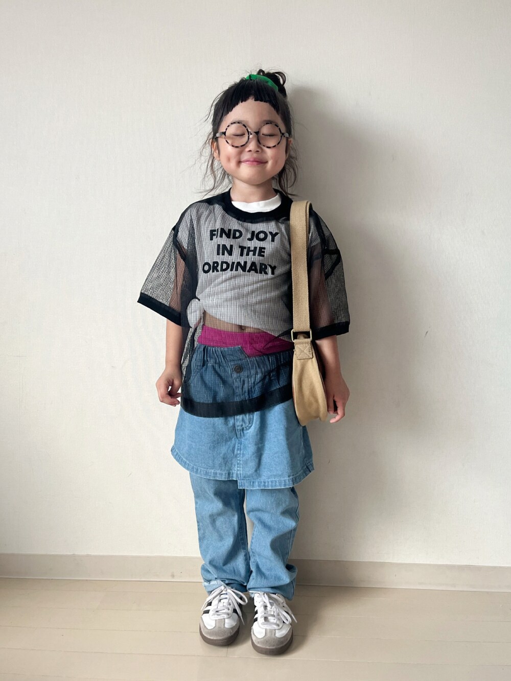 「CIAOPANIC TYPYの【KIDS】デニムスカパン(デニムパンツ、ブルー系)」を使った、* 𝚝𝚘𝚛𝚒𝚌𝚘𝚝*さん(キッズ・100cm)の夏コーディネートの4枚目の写真