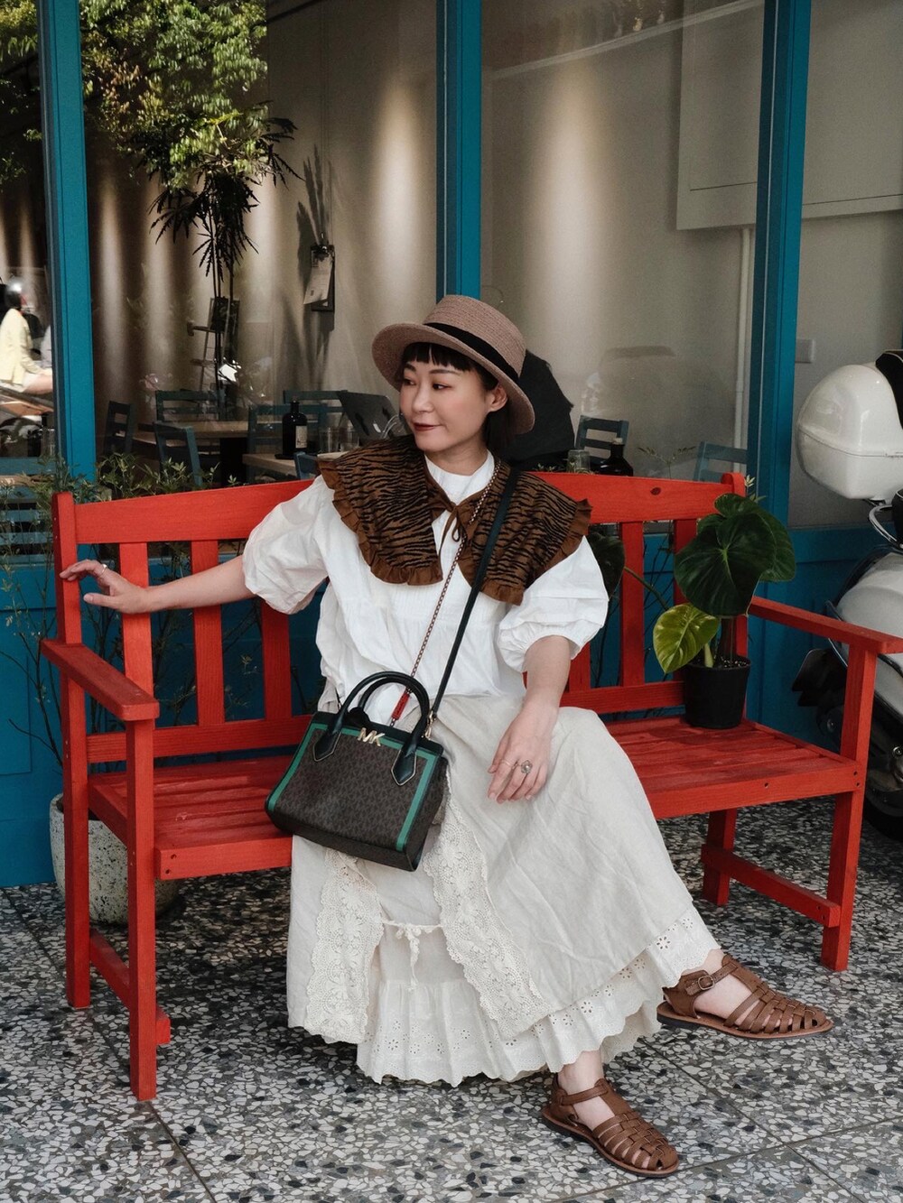 「ootd、森林系」｜「QUEEN SHOPのアイテム（スカート、ベージュ系）」を使った、Yuさん（レディース・158cm）の夏コーディネートの2枚目の写真
