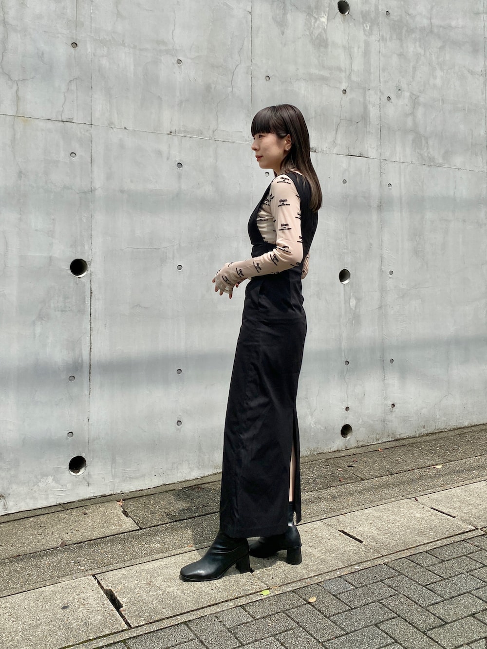 PERVERZE Narrow long Dress ベージュ 2046_選品代購 PERVERZE Narrow long Dress ベージュ 2046_選品代購