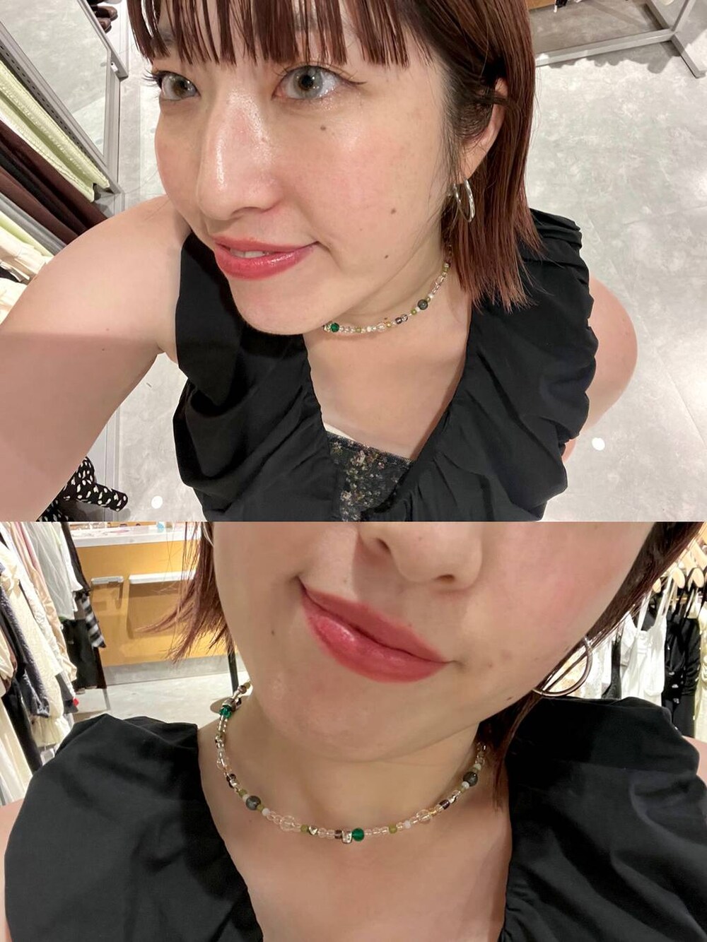 ブラック系のシャツ/ブラウス、ブラック系のその他パンツ、ブラック系のサンダルを着用したレディースの夏コーディネートの3枚目の写真