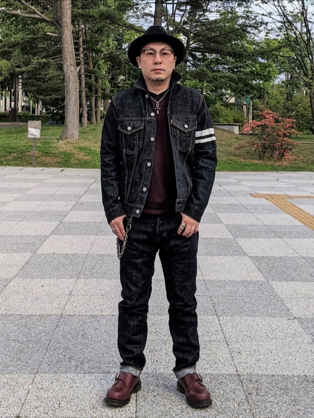 桃太郎ジーンズ　ブラック　デニムジャケット 40 桃太郎ジーンズ ジャケット アウター デニム セカンドタイプ ブラック