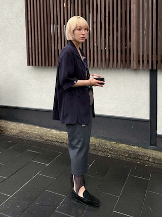 6(ROKU)＞フラノ グレー タイトスカートを使った人気ファッション