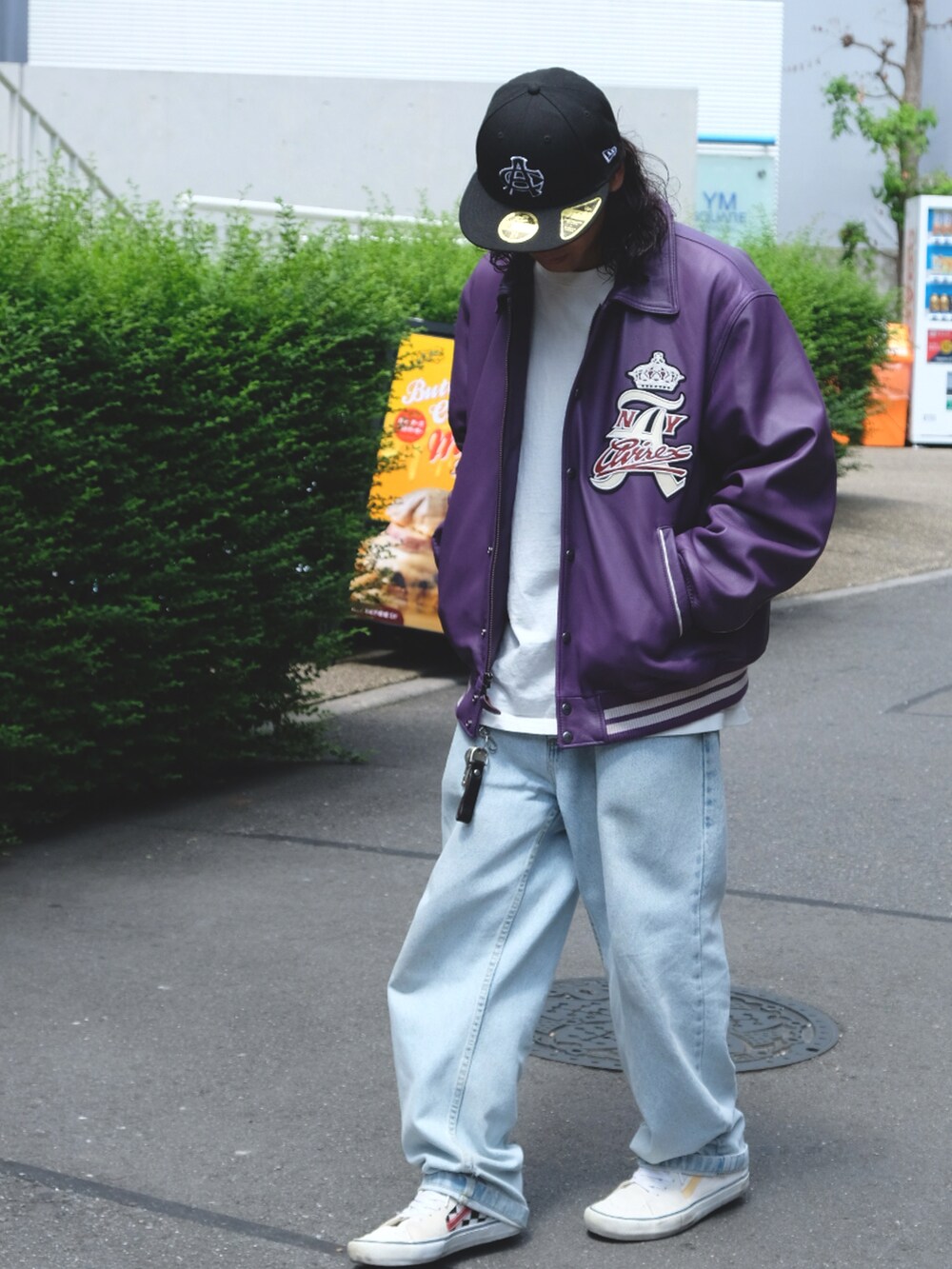 【UNTILWERICH】 St.レザースタジャン パープル エンジェル Kento｜AVIREXのスタジャンを使ったコーディネート - WEAR