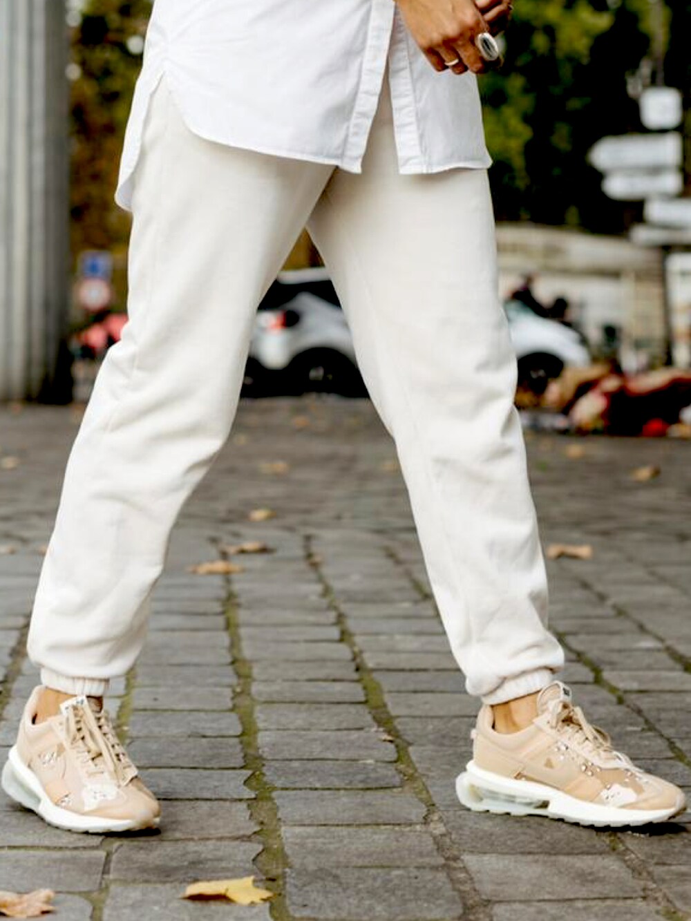 「nikepredat、camelshoes、camelsneakers、camo、beige、monochrome、streetstyle、street、streetfashion、ほめられ本命コーデ、オトナカジュアル」｜「NIKEのナイキ エア マックス 90 AMD ウィメンズシューズ / Nike Air Max 90 AMD Women's Shoes（スニーカー、ベージュ系）」を使った、Miha Miさん（レディース・170cm）の冬コーディネートの2枚目の写真