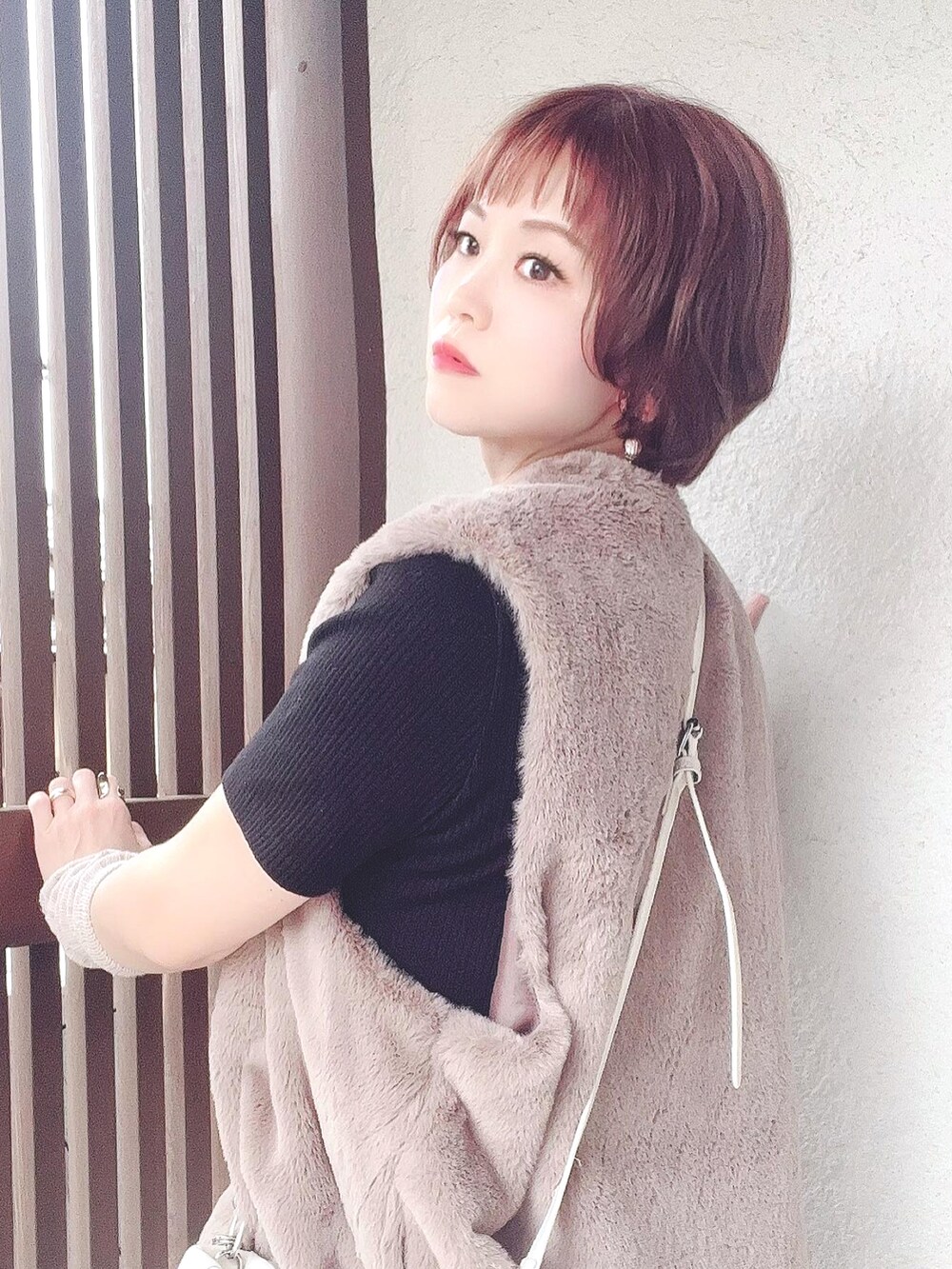 「秋カラー、秋コーデ、マーメイドスカート、#オトナカジュアル、大人カジュアル、休日コーデ」｜「しまむらのアイテム（ジャケット/アウター、ブラウン系）」を使った、えりりんさん（レディース・161cm）の秋コーディネートの3枚目の写真