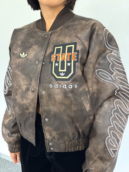 アディダス オリジナルス ATHLETIC DEPT 合成皮革ジャケット アディダス オリジナルス Athletic Dept ビンテージ合成皮革ジャケット