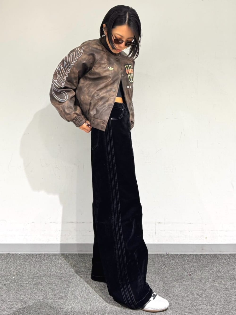 アディダス オリジナルス Athletic Dept ビンテージ合成皮革ジャケット