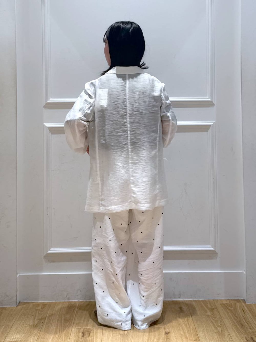 「ベーシック/シンプル、ナチュラル、低身長」｜「A part byのネックカフ（ネックレス、シルバー系）」を使った、moriさん（レディース・148cm）の春コーディネートの3枚目の写真