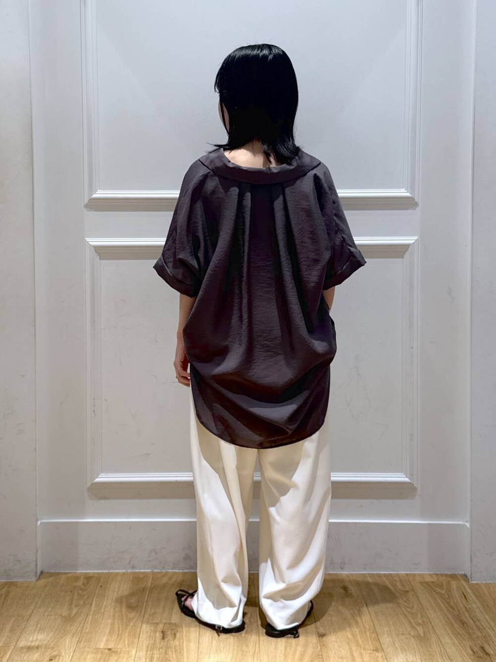 「低身長、ベーシック/シンプル、ナチュラル」｜「A part byのネックカフ（ネックレス、シルバー系）」を使った、moriさん（レディース・148cm）の春コーディネートの3枚目の写真