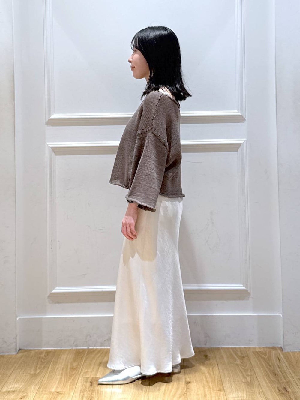 「ナチュラル、低身長、ベーシック/シンプル」｜「A part byのネックカフ（ネックレス、シルバー系）」を使った、moriさん（レディース・148cm）の夏コーディネートの3枚目の写真
