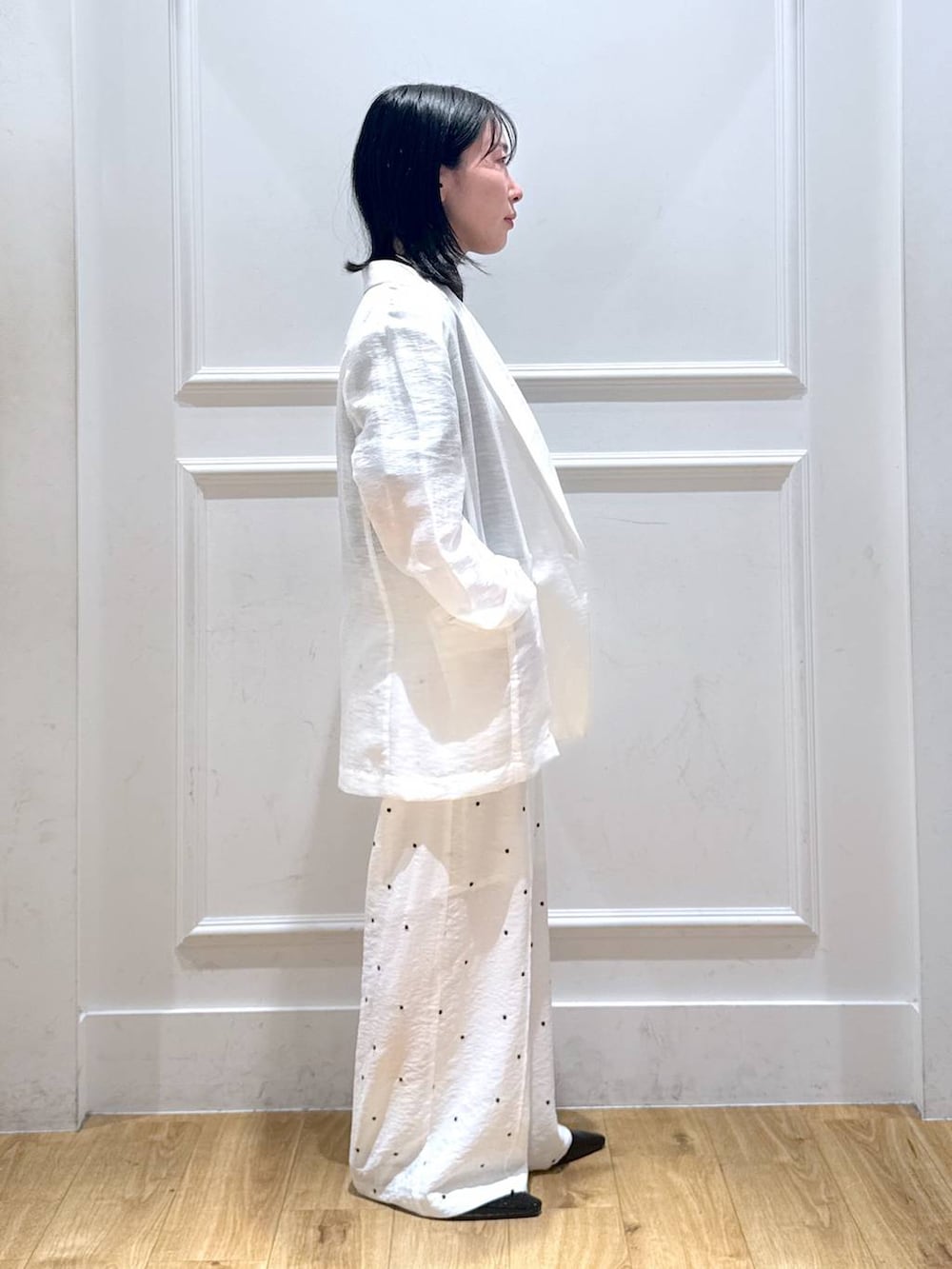 「ベーシック/シンプル、ナチュラル、低身長」｜「A part byのネックカフ（ネックレス、シルバー系）」を使った、moriさん（レディース・148cm）の春コーディネートの4枚目の写真