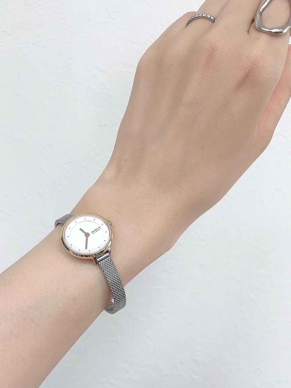 ブラック系のTシャツ/カットソー、ホワイト系のハンドバッグ、ブラック系のベストを着用したレディースの春コーディネートの2枚目の写真