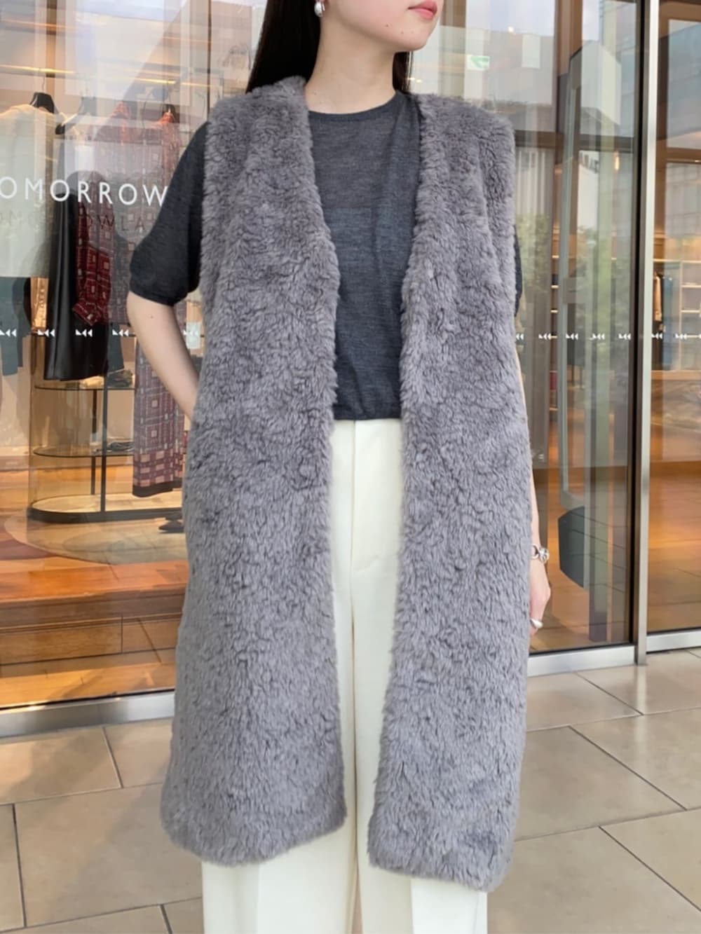 Ballsey】トゥモローランド プードルファー Vネックベスト Ballsey