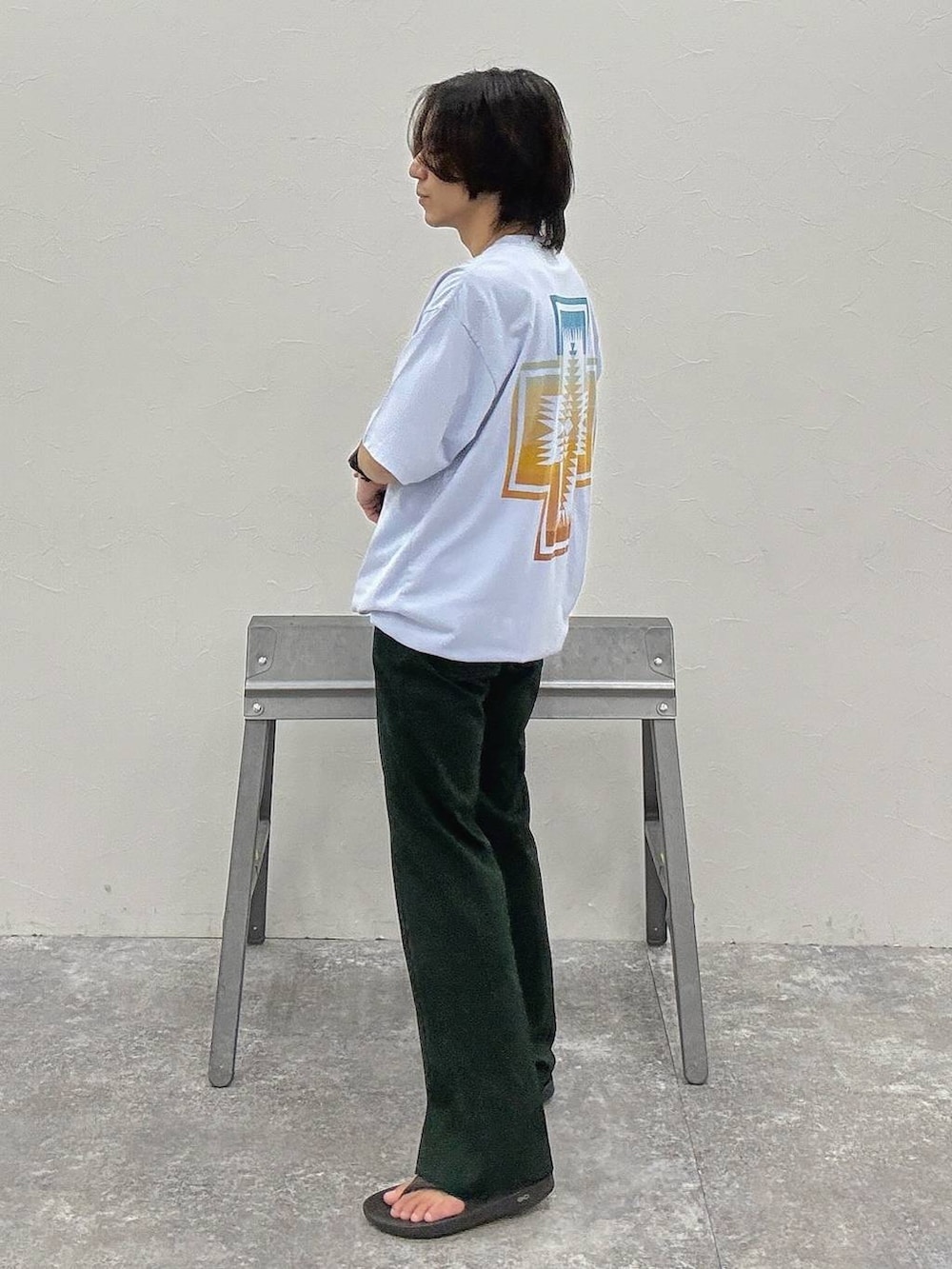 shinossyさんの「【PENDLETON(ペンドルトン)】別注ドローコードバックプリントTシャツ[吸水速乾]（PENDLETON）」を使ったコーディネートの2枚目の写真