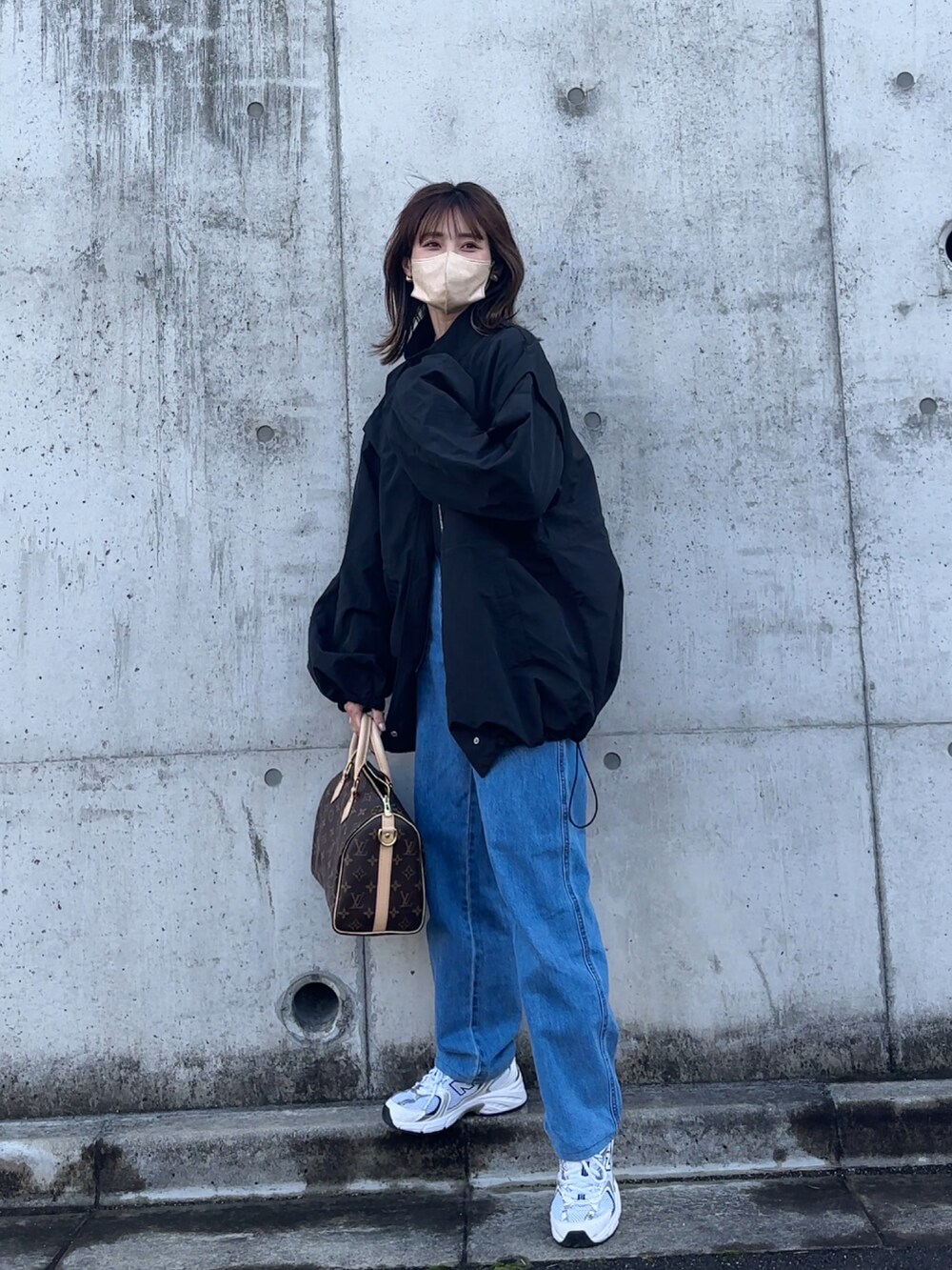「オトナカジュアル、オトナ女子、ブルゾン、yunco_de、153cm、低身長、プチプラ」｜「tiptopのナイロン袖取り外しブルゾン（ブルゾン、ブラック系）」を使った、yunさん（レディース・153cm）の冬コーディネートの4枚目の写真