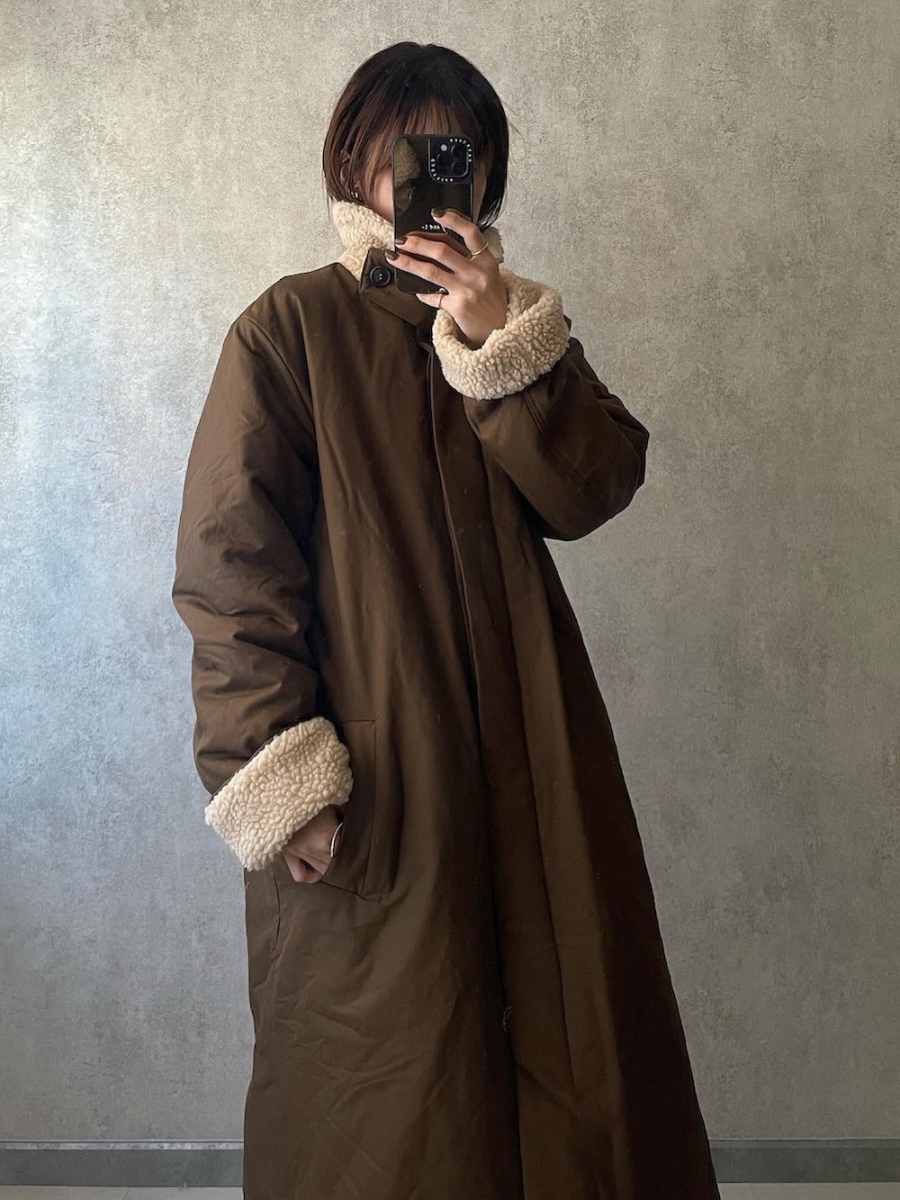「私の推しブランド、休日スタイル、カジュアルコーデ、冬服、低身長、153cm、yunclo、yunくろ、GRL」｜「GRLのストレッチスクエアトゥショートブーツ（ブーツ、ホワイト系）」を使った、yunさん（レディース・153cm）の冬コーディネートの2枚目の写真