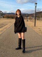 El mar レザーロングブーツを使った人気ファッションコーディネート - WEAR