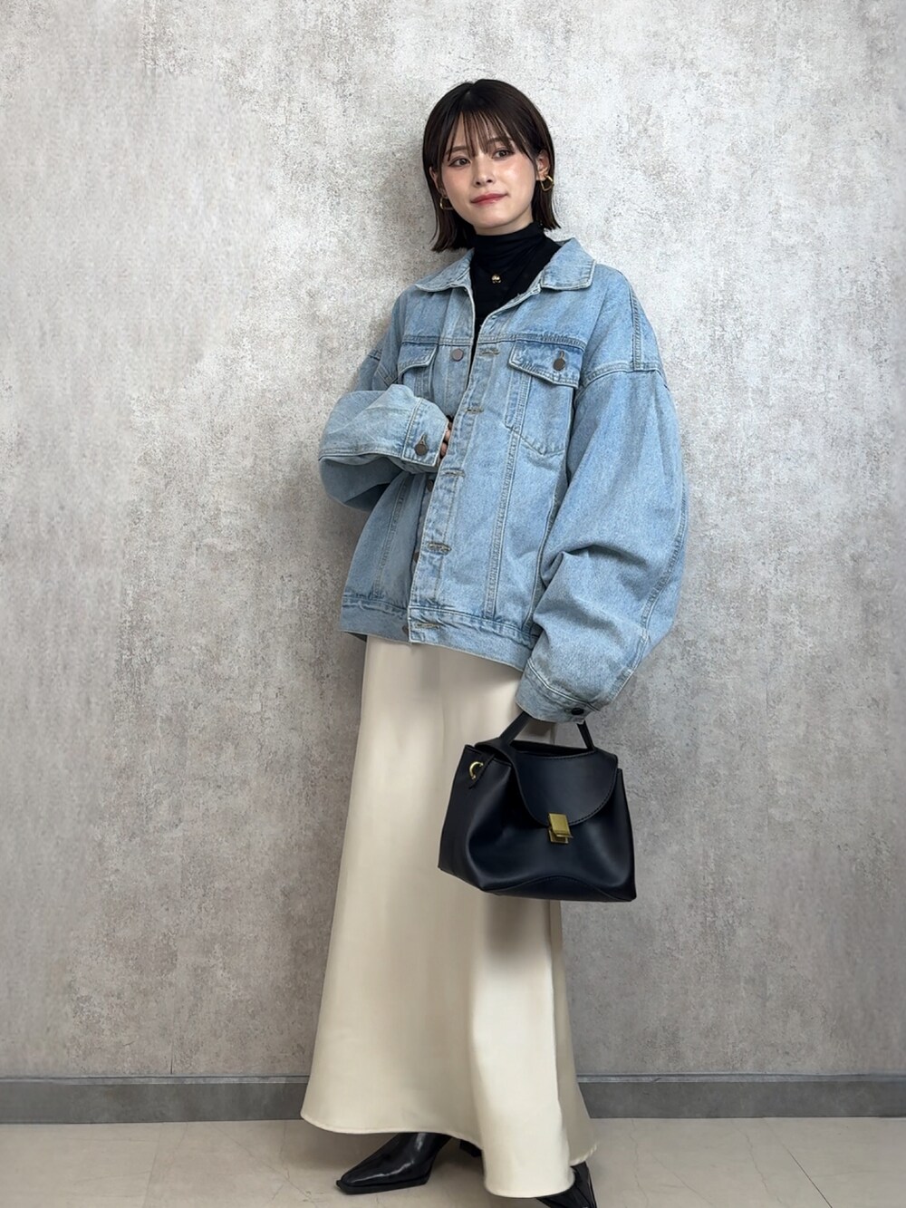 「BARRETTA、バレッタ、153cm、低身長コーデ、yunco_de」｜「BARRETTAのデニムジャケット（デニムジャケット、ブルー系）」を使った、yunさん（レディース・153cm）の秋コーディネートの2枚目の写真
