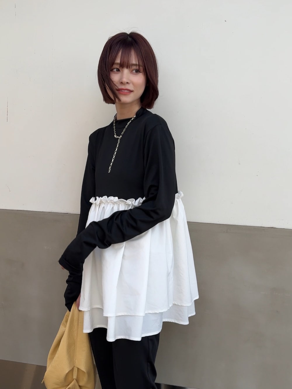 「ラッシュガード、PR、153cmコーデ」｜「AMELYの【インフルエンサーコラボ】ラッシュガード セットアップ（ラッシュガード、ホワイト系）」を使った、yunさん（レディース・153cm）の春コーディネートの2枚目の写真