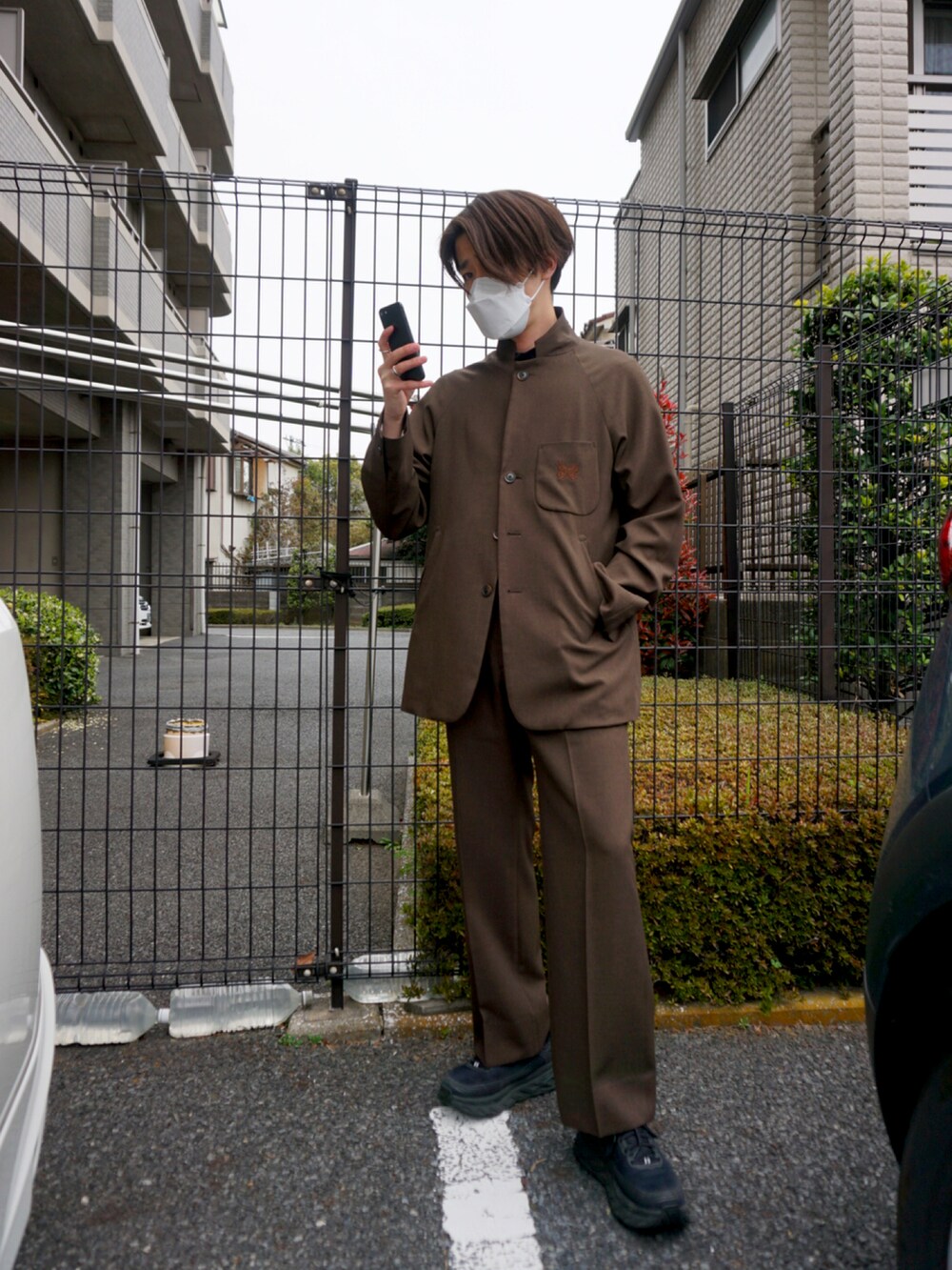 セットアップ　ブラウン　パープル　ニードルス 1648638526.jpg