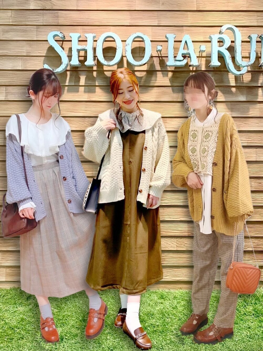 「シューラルー、ドレスキップ、チョコ色に染まれ、バレンタイン、カーディガン、ワンピース、小花柄、ビックカラー、ブラウス、ショルダーバッグ、ローファー、STOP 誹謗中傷、WEARは皆の拠り所、笑顔の輪を繋ごう、繋ごう素敵な心の声を」|「SHOO・LA・RUEの【五明祐子さん着用商品】ざっくりカノコケーブルカーディガン(カーディガン/ボレロ、ホワイト系)」を使った、E r i さん(レディース・162cm)の冬コーディネートの2枚目の写真