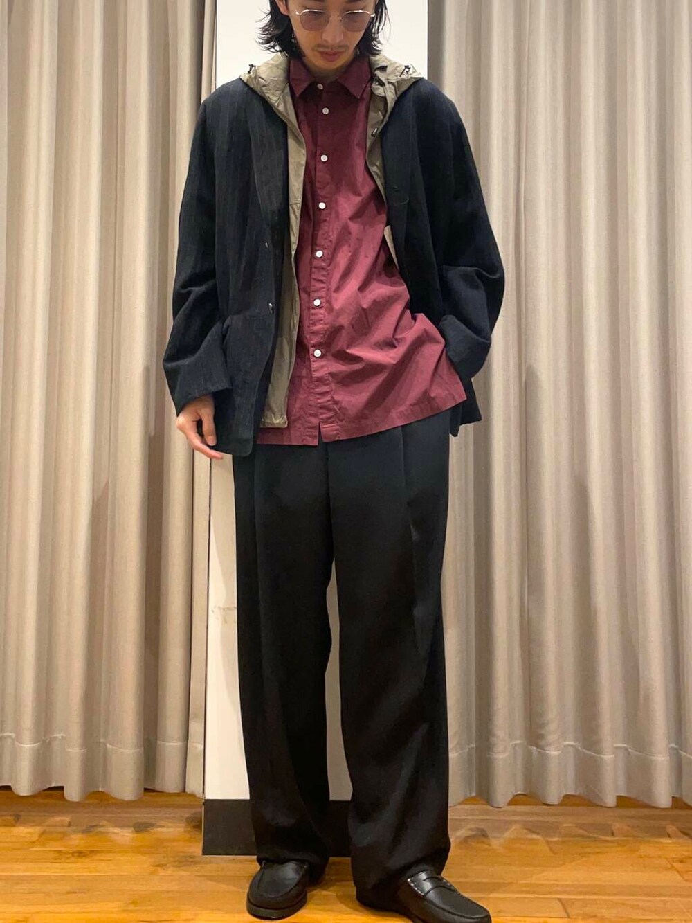 「アーバンリサーチ、別注、URBANRESEARCH、newarrival、aton」｜「URBAN RESEARCHの『セットアップ対応』new basic Wool/Linen jacket（その他アウター、ブルー系）」を使った、RYOさん（メンズ・175cm）の春コーディネートの3枚目の写真