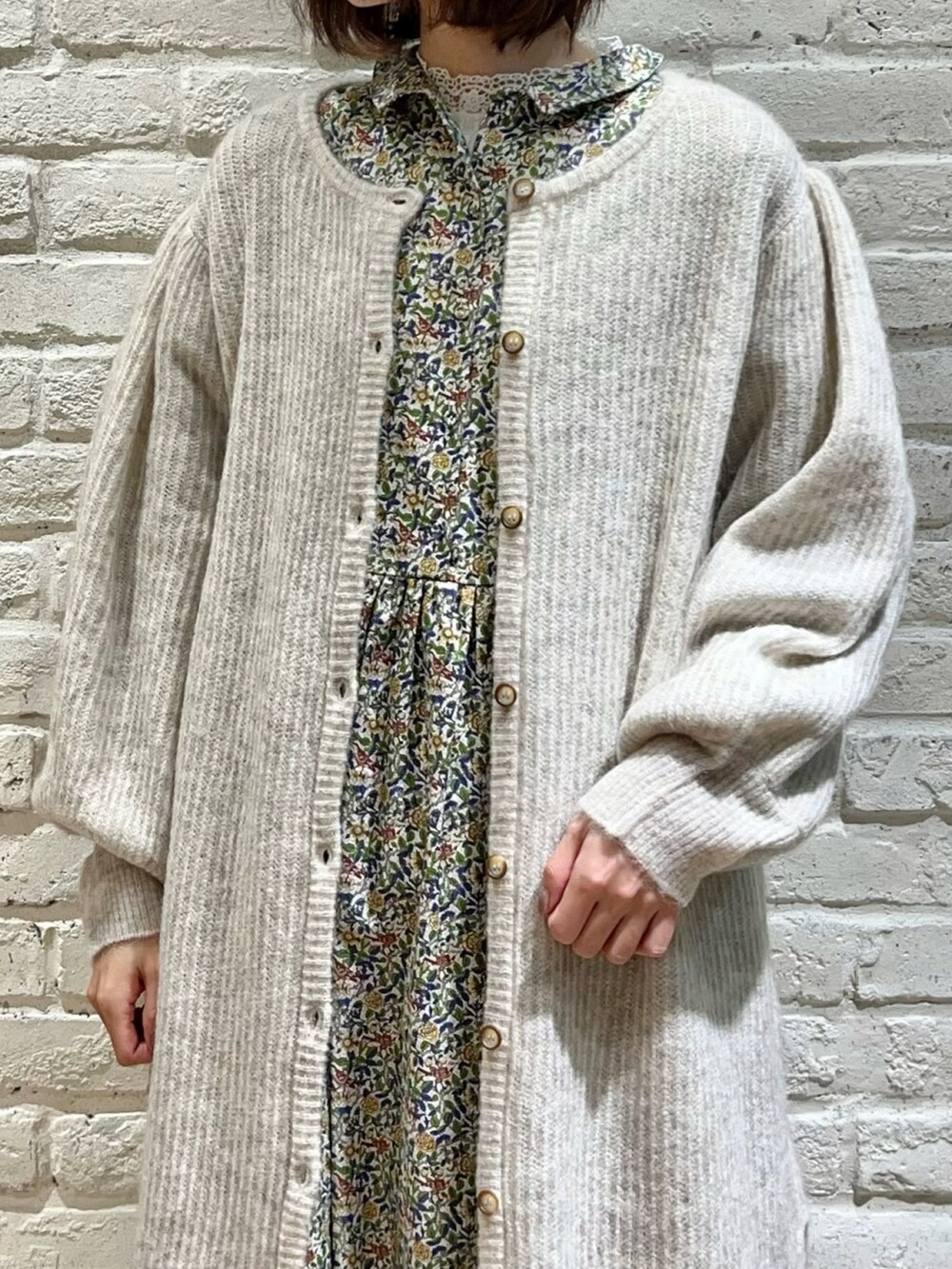 「Samansa Mos2のボアパッチワークベレー（ハット、ベージュ系）」を使った、いっしき🐻さん（レディース・163cm）の冬コーディネートの2枚目の写真