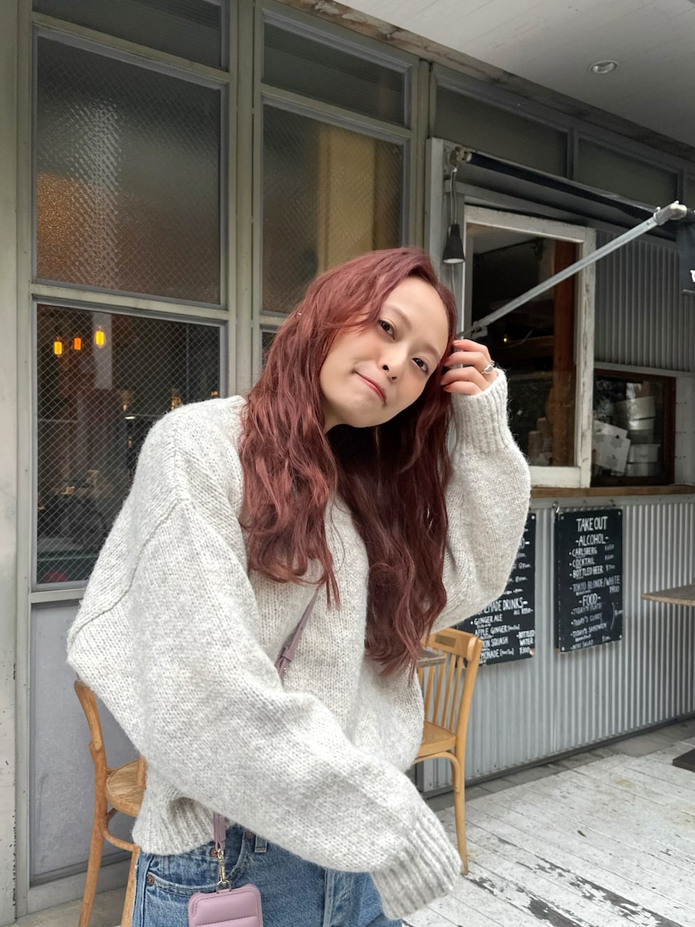 「新星WEARISTAにエントリー、ブーツ、韓国ファッション、休日スタイル、ホワイトコーデ、クリスマスに着たい服、マイベストコーデ2023、お出かけコーデ、デニム、プチプラ、きれいめカジュアル、今日のコスメと服」｜「Levi'sのLevi's別注 501 90's L28（デニムパンツ、ブルー系）」を使った、maiさん（レディース・162cm）の冬コーディネートの2枚目の写真