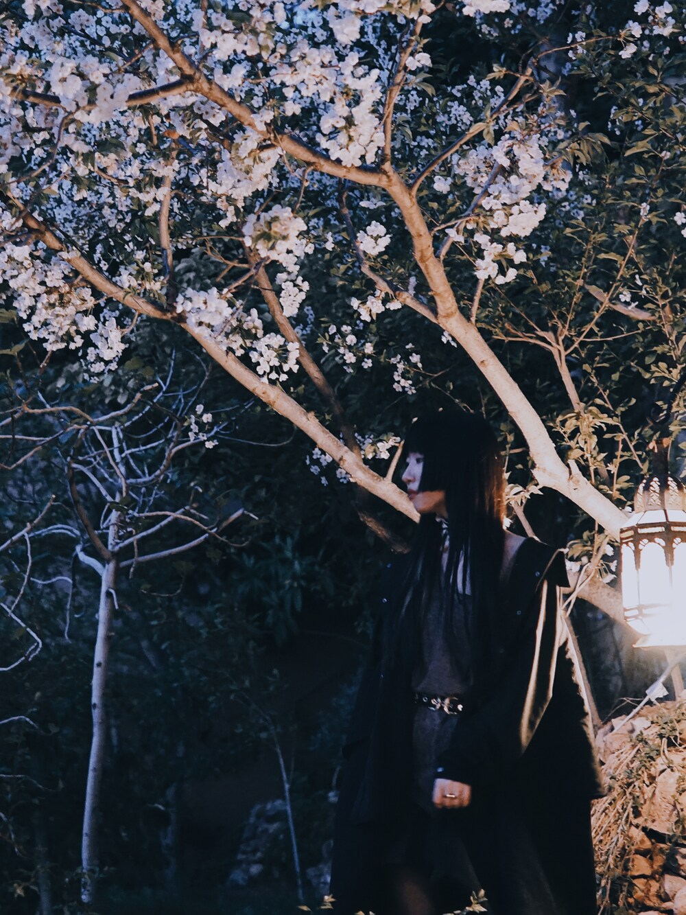 ブラウン系のTシャツ/カットソー、ブラウン系のスカート、ブラック系のシャツ/ブラウスを着用したレディースの春コーディネートの3枚目の写真