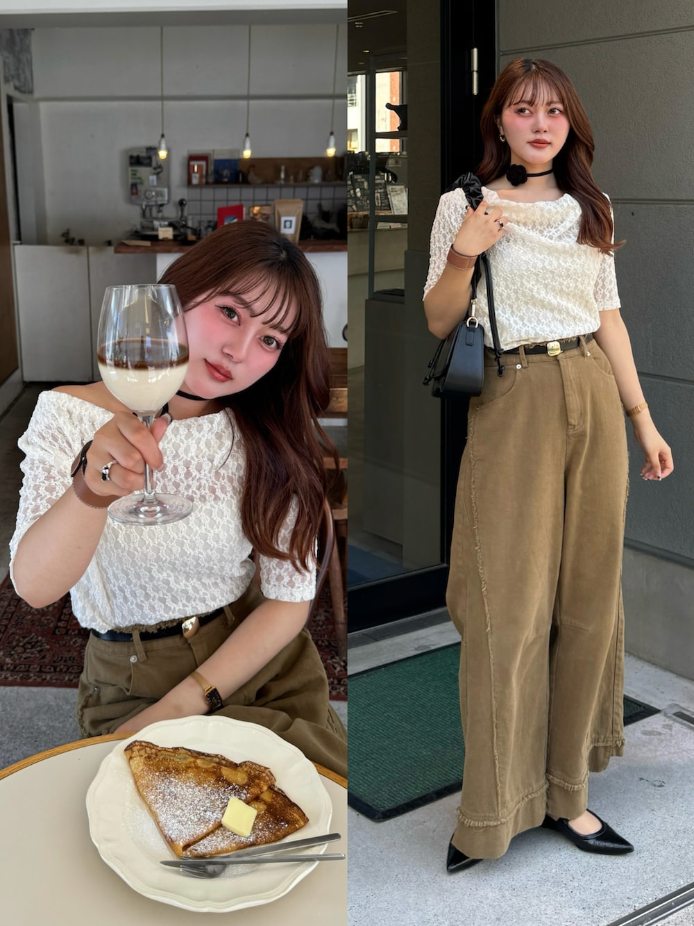 ブルー系のデニムパンツ、ブラック系のハンドバッグ、ホワイト系のTシャツ/カットソーを着用したレディースの夏コーディネートの4枚目の写真