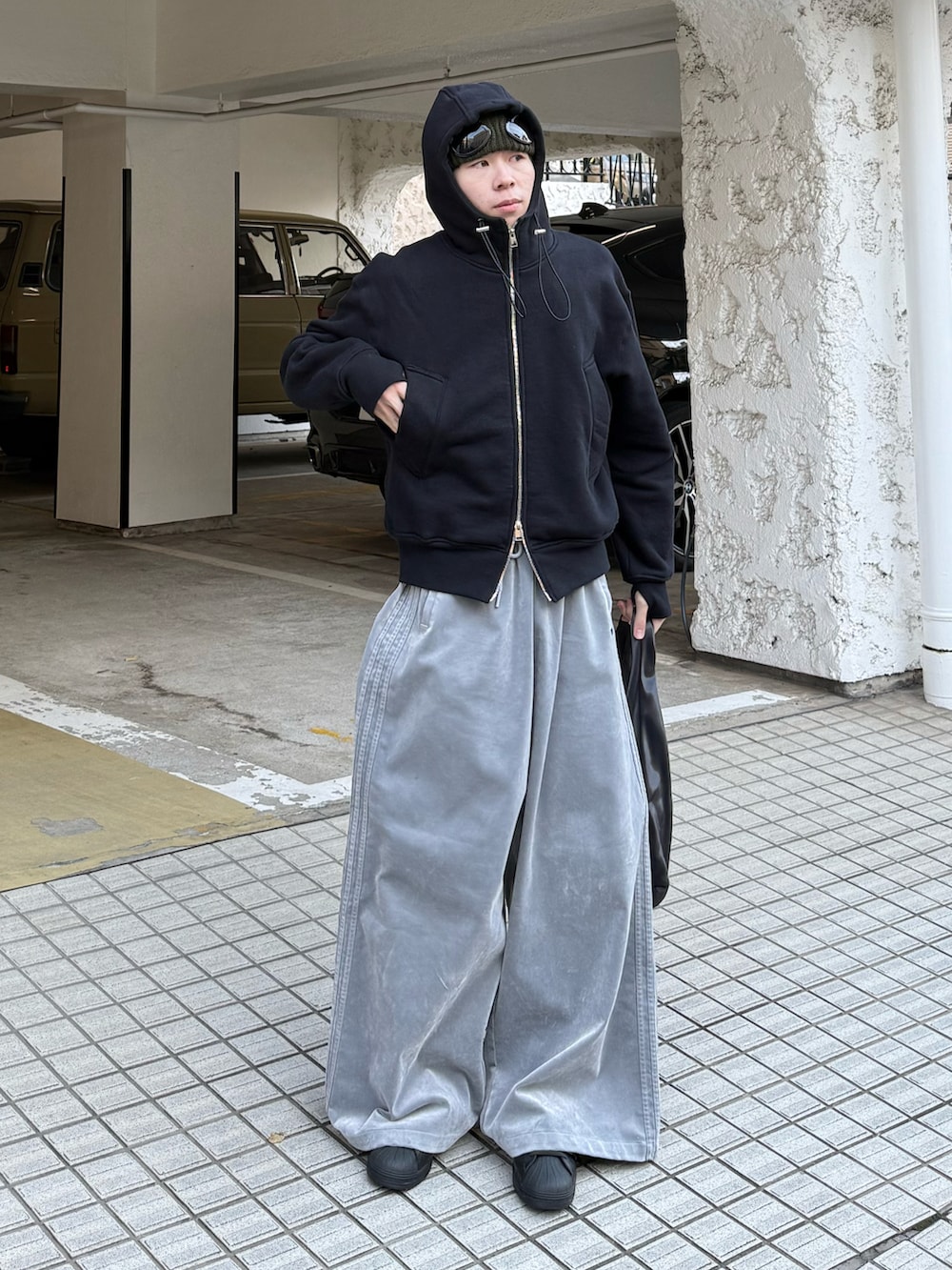 起毛ツイル オーバーサイズド ファイヤーバード トラックパンツ